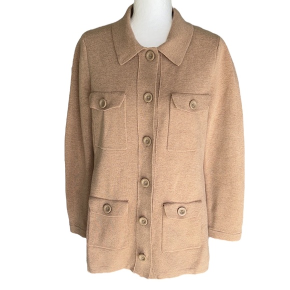 LK Bennett Miranda Camel Knit Belted Cardigan Sweater - M - Picture 6 of 16